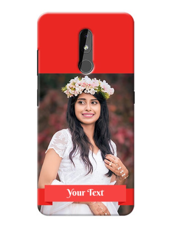 Custom Nokia 3.2 Personalised mobile covers: Simple Red Color Design