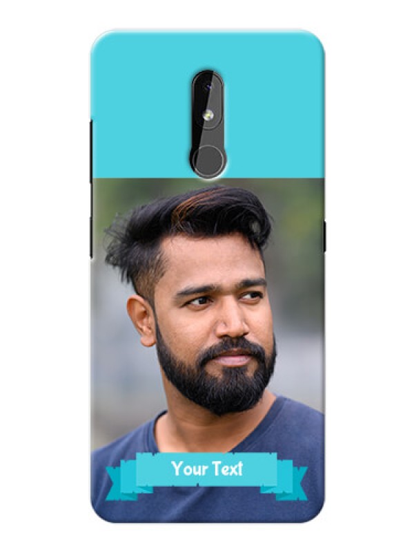 Custom Nokia 3.2 Personalized Mobile Covers: Simple Blue Color Design