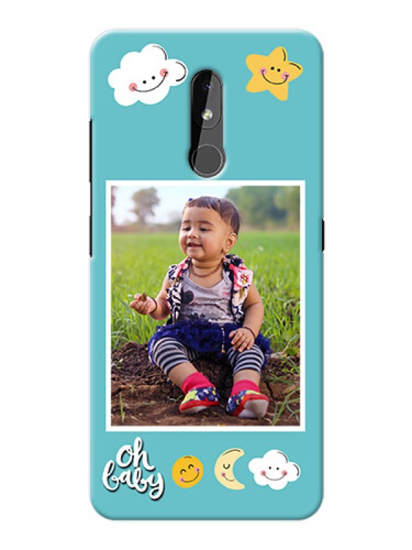 Custom Nokia 3.2 Personalised Phone Cases: Smiley Kids Stars Design