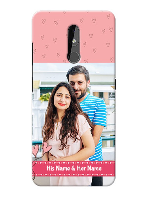 Custom Nokia 3.2 phone back covers: Love Design Peach Color