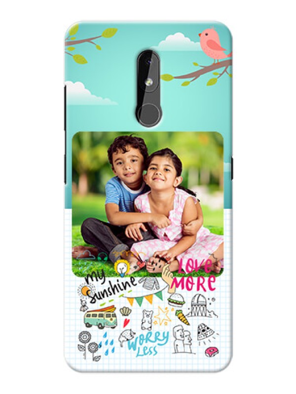 Custom Nokia 3.2 phone cases online: Doodle love Design