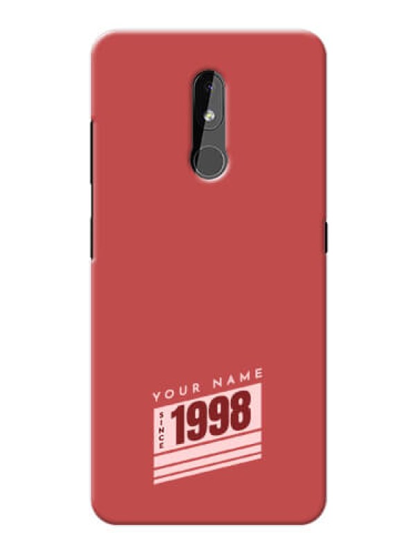 Custom Nokia 3.2 Phone Back Covers: Red custom year of birth Design