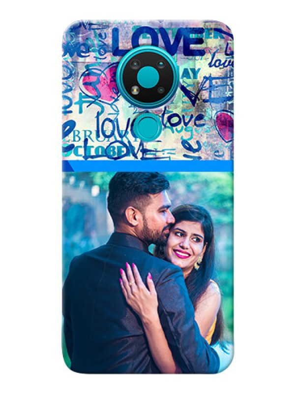 Custom Nokia 3.4 Mobile Covers Online: Colorful Love Design