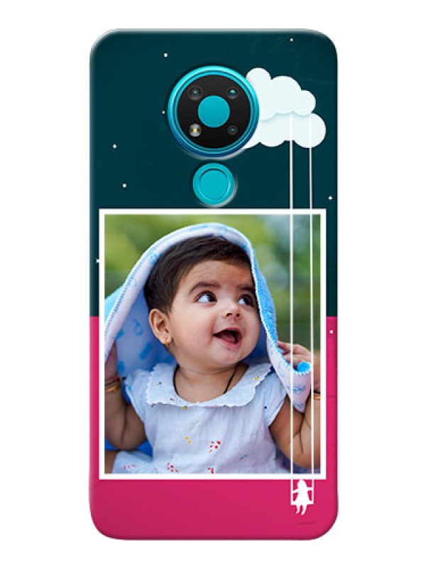 Custom Nokia 3.4 custom phone covers: Cute Girl with Cloud Design