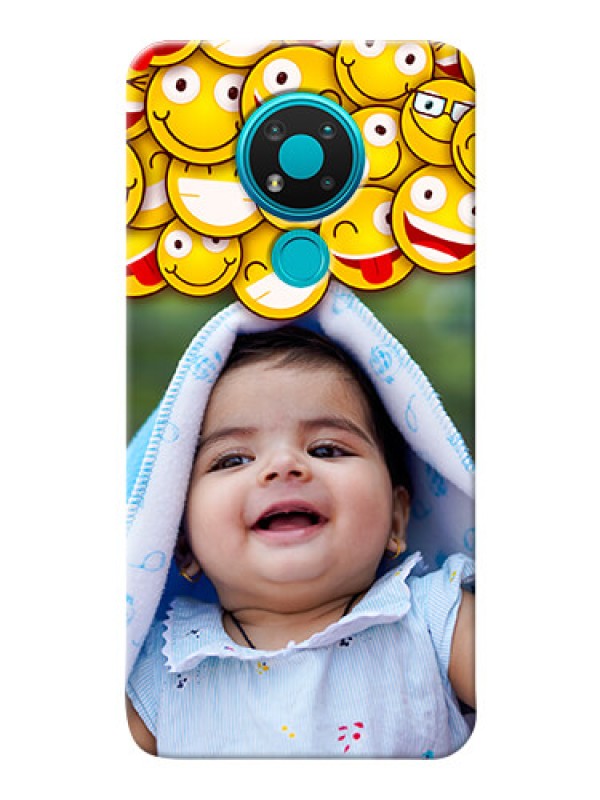 Custom Nokia 3.4 Custom Phone Cases with Smiley Emoji Design