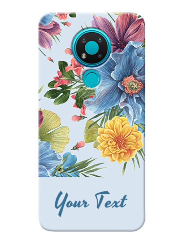 Custom Nokia 3.4 Custom Phone Cases: Stunning Watercolored Flowers Painting Design