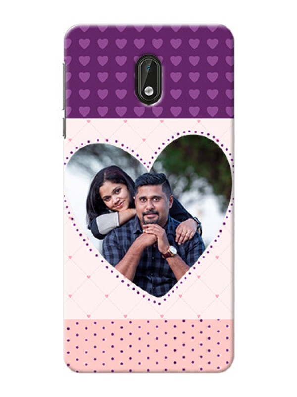 Custom Nokia 3 Violet Dots Love Shape Mobile Cover Design