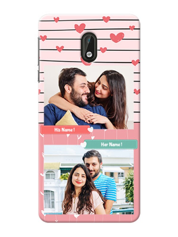 Custom Nokia 3 2 image holder with hearts Design