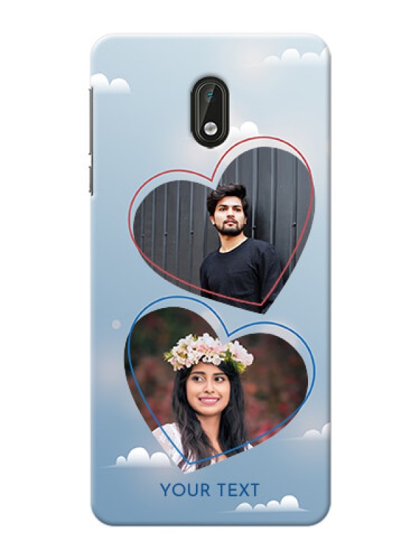 Custom Nokia 3 couple heart frames with sky backdrop Design