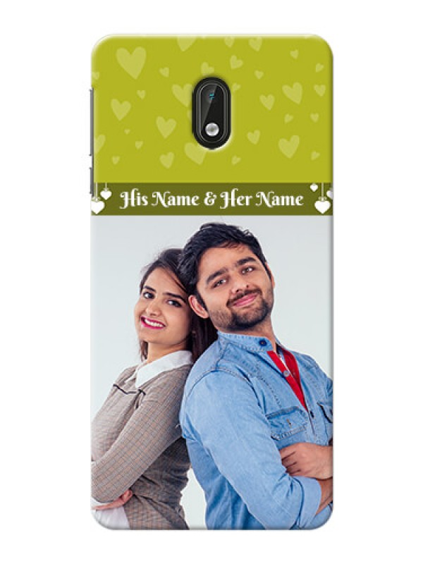 Custom Nokia 3 you and me design with hanging hearts Design