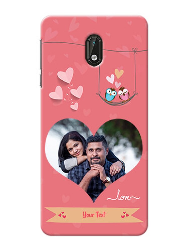Custom Nokia 3 heart frame with love birds Design