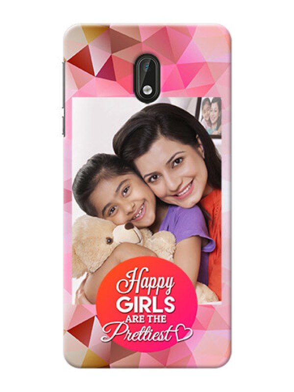 Custom Nokia 3 abstract traingle design with girls quote Design