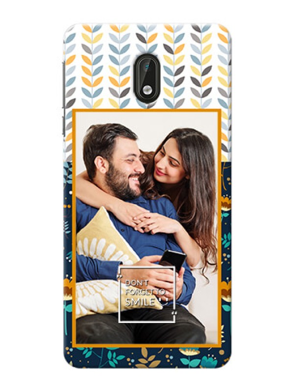 Custom Nokia 3 seamless and floral pattern design with smile quote Design