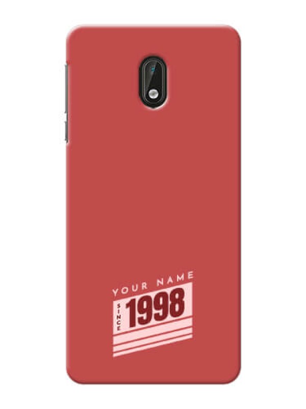 Custom Nokia 3 Phone Back Covers: Red custom year of birth Design