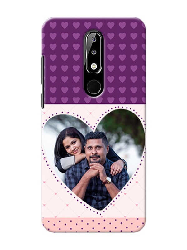 Custom Nokia 5.1 plus Mobile Back Covers: Violet Love Dots Design