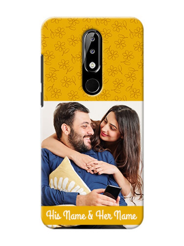 Custom Nokia 5.1 plus mobile phone covers: Yellow Floral Design