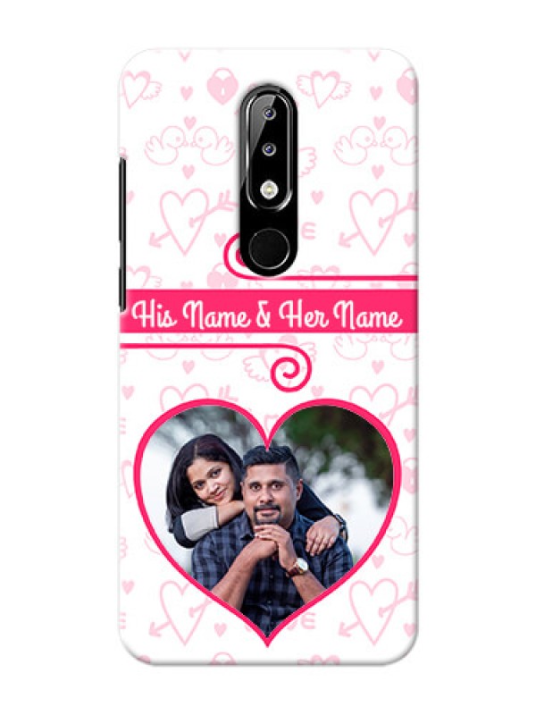 Custom Nokia 5.1 plus Personalized Phone Cases: Heart Shape Love Design