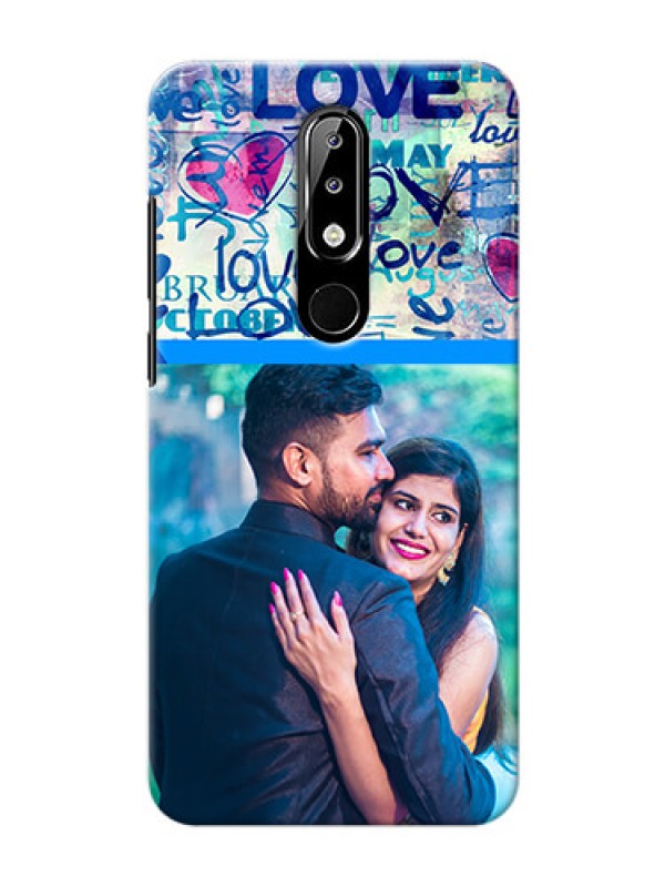 Custom Nokia 5.1 plus Mobile Covers Online: Colorful Love Design