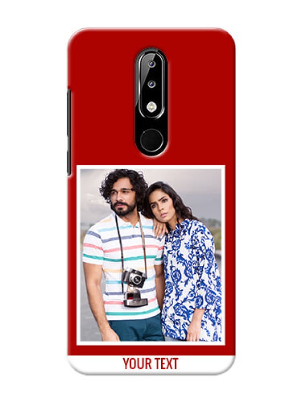 Custom Nokia 5.1 plus mobile phone covers: Simple Red Color Design