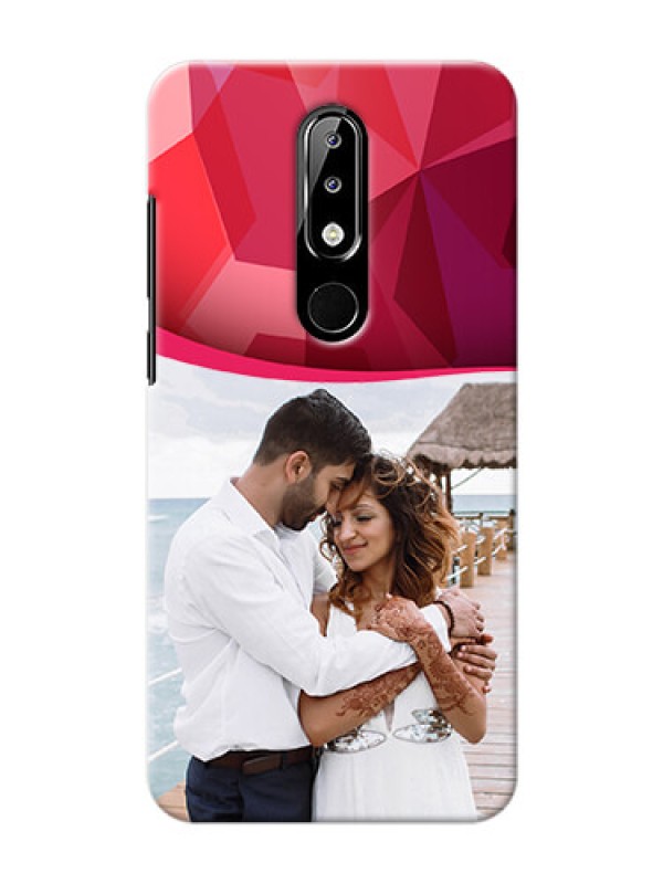 Custom Nokia 5.1 plus custom mobile back covers: Red Abstract Design