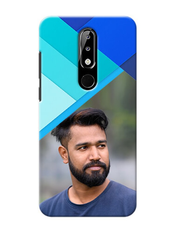 Custom Nokia 5.1 plus Phone Cases Online: Blue Abstract Cover Design