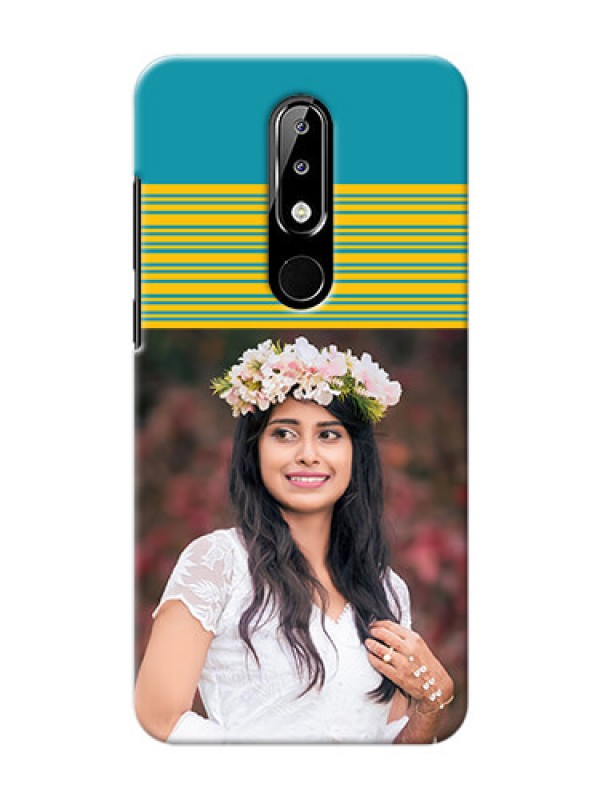 Custom Nokia 5.1 plus personalized phone covers: Yellow & Blue Design 