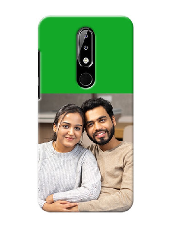 Custom Nokia 5.1 plus Personalised mobile covers: Green Pattern Design