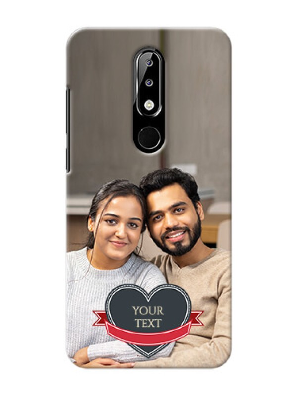 Custom Nokia 5.1 plus mobile back covers online: Just Married Couple Design