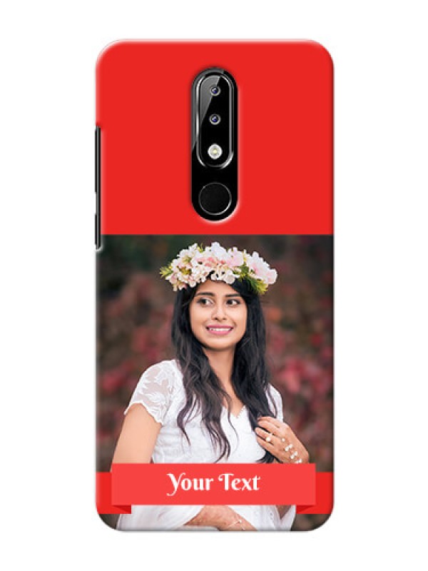 Custom Nokia 5.1 plus Personalised mobile covers: Simple Red Color Design