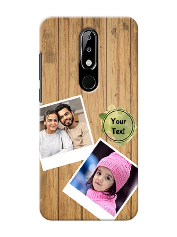 Custom Nokia 5.1 plus Custom Mobile Phone Covers: Wooden Texture Design