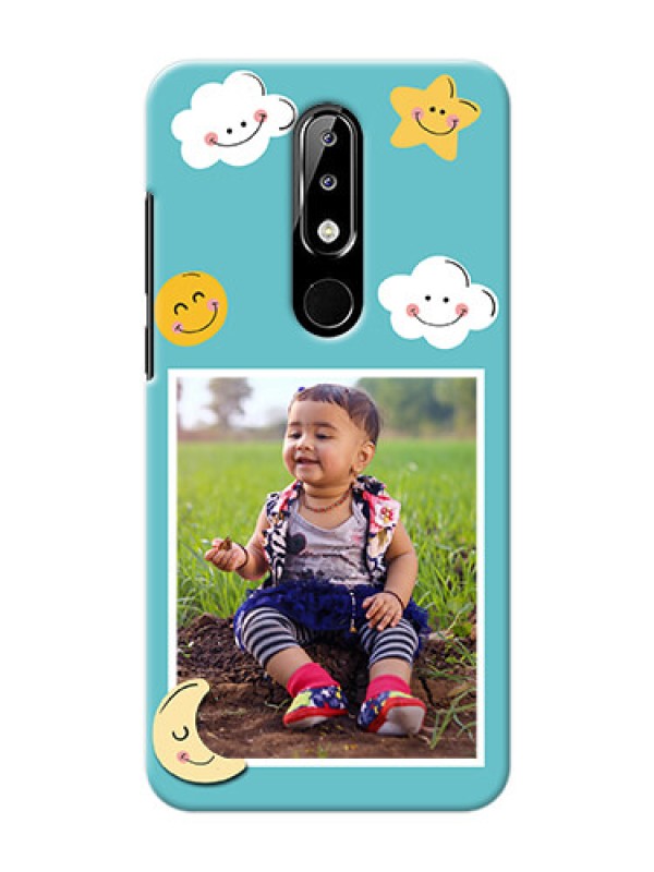 Custom Nokia 5.1 plus Personalised Phone Cases: Smiley Kids Stars Design