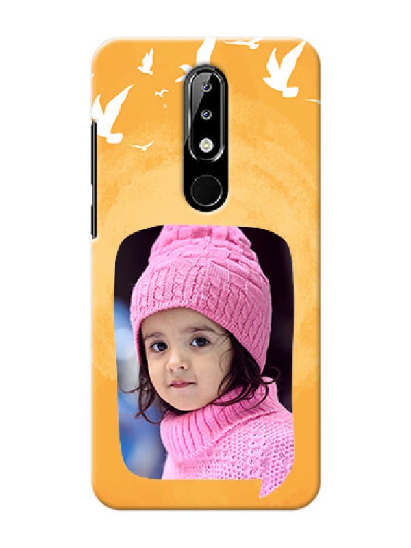 Custom Nokia 5.1 plus Phone Covers: Water Color Design with Bird Icons