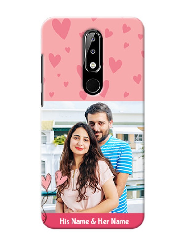 Custom Nokia 5.1 plus phone back covers: Love Design Peach Color