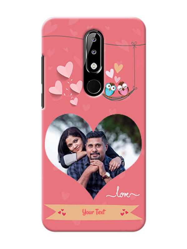 Custom Nokia 5.1 plus custom phone covers: Peach Color Love Design 
