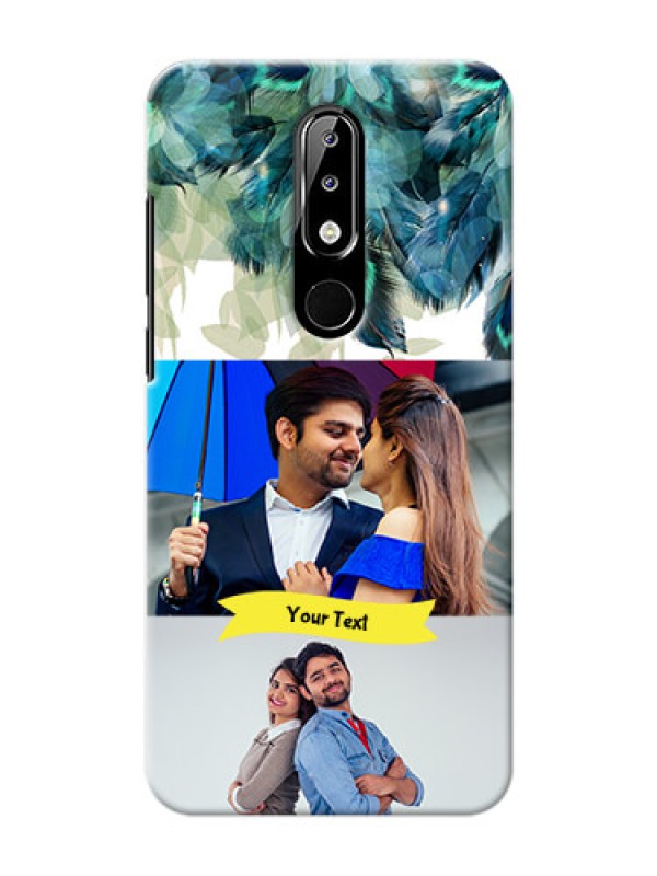 Custom Nokia 5.1 plus Phone Cases: Image with Boho Peacock Feather Design