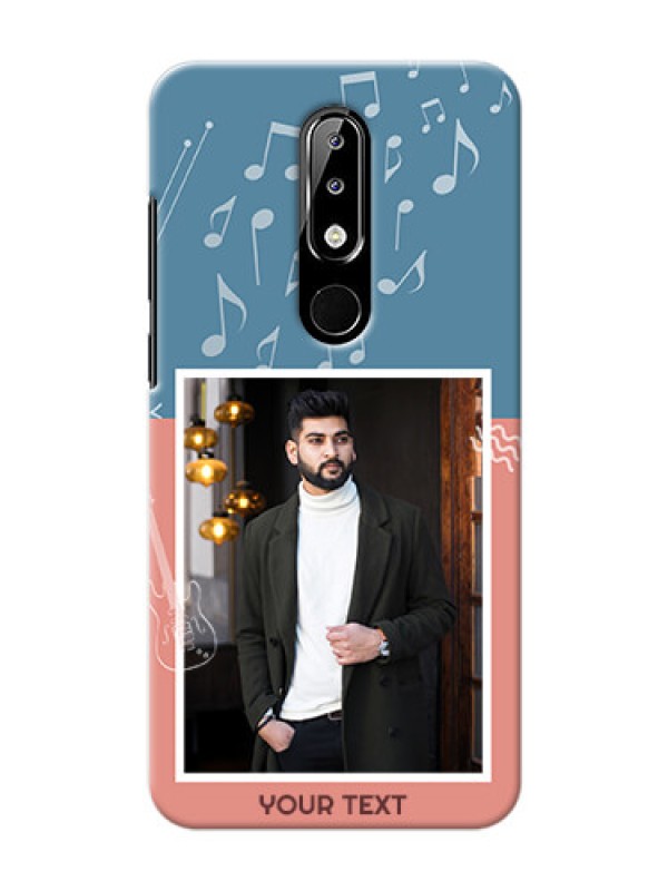 Custom Nokia 5.1 plus Phone Back Covers with Color Musical Note Design