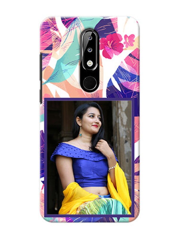 Custom Nokia 5.1 plus Personalised Phone Cases: Abstract Floral Design