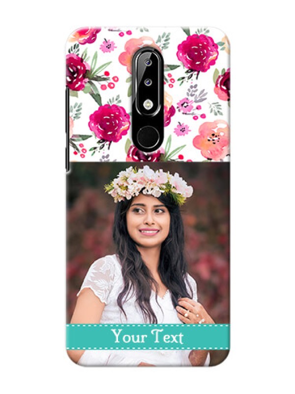 Custom Nokia 5.1 plus Personalized Mobile Cases: Watercolor Floral Design