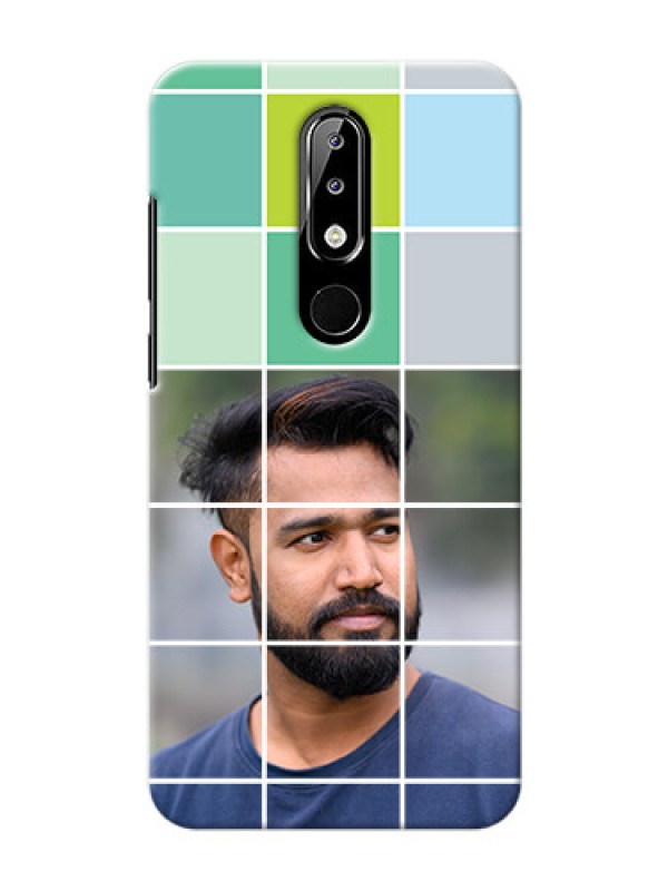 Custom Nokia 5.1 plus personalised phone covers with white box pattern 