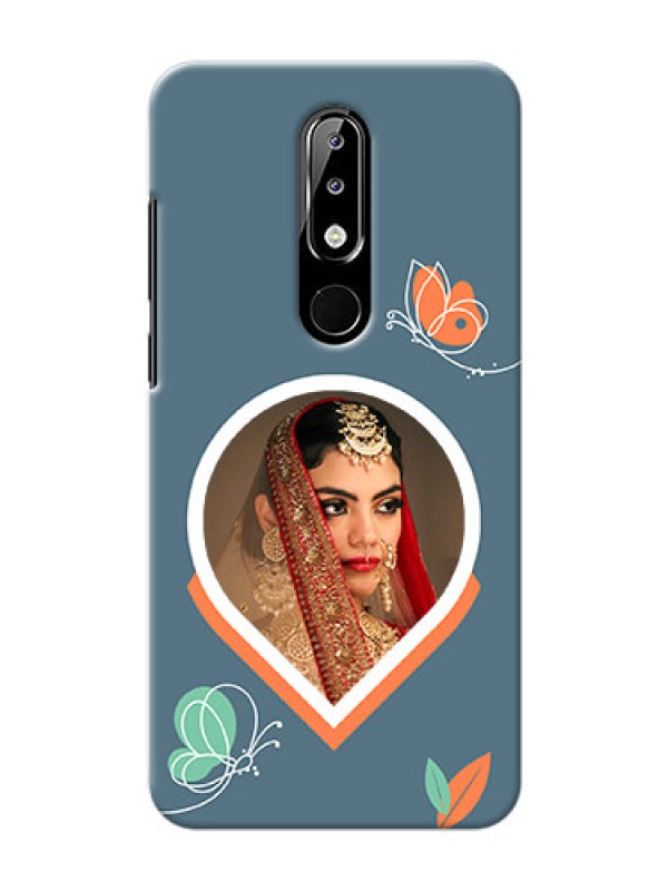 Custom Nokia 5.1 Plus Custom Mobile Case with Droplet Butterflies Design