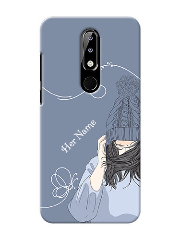 Custom Nokia 5.1 Plus Custom Mobile Case with Girl in winter outfit Design