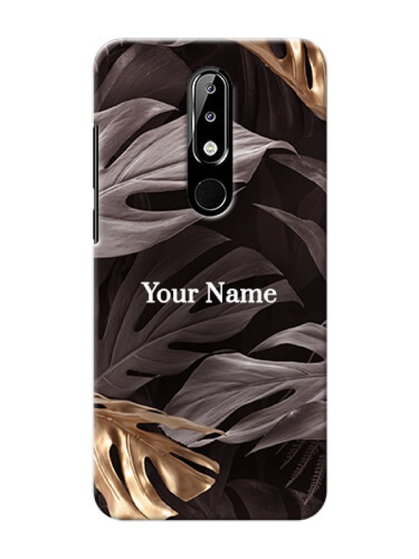 Custom Nokia 5.1 Plus Mobile Back Covers: Wild Leaves digital paint Design