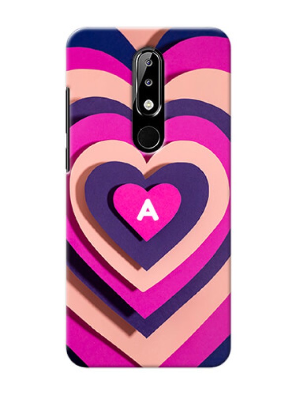 Custom Nokia 5.1 Plus Custom Mobile Case with Cute Heart Pattern Design