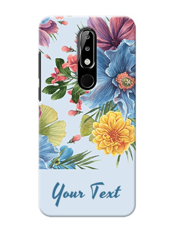 Custom Nokia 5.1 Plus Custom Phone Cases: Stunning Watercolored Flowers Painting Design