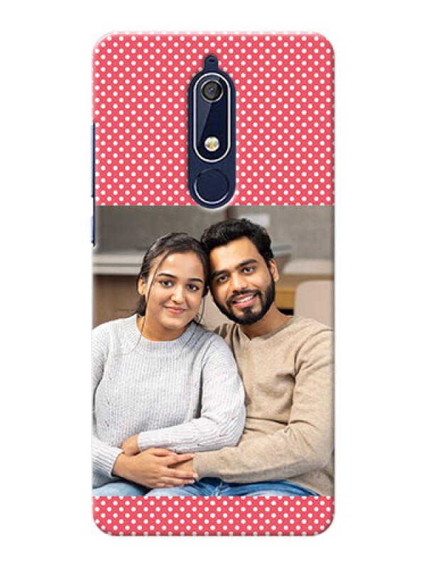 Custom Nokia 5.1 Custom Mobile Case with White Dotted Design