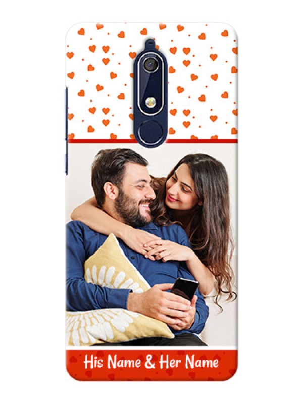 Custom Nokia 5.1 Phone Back Covers: Orange Love Symbol Design