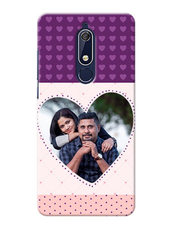Custom Nokia 5.1 Mobile Back Covers: Violet Love Dots Design