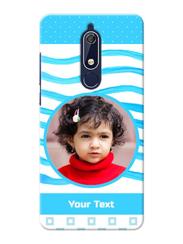 Custom Nokia 5.1 phone back covers: Simple Blue Case Design