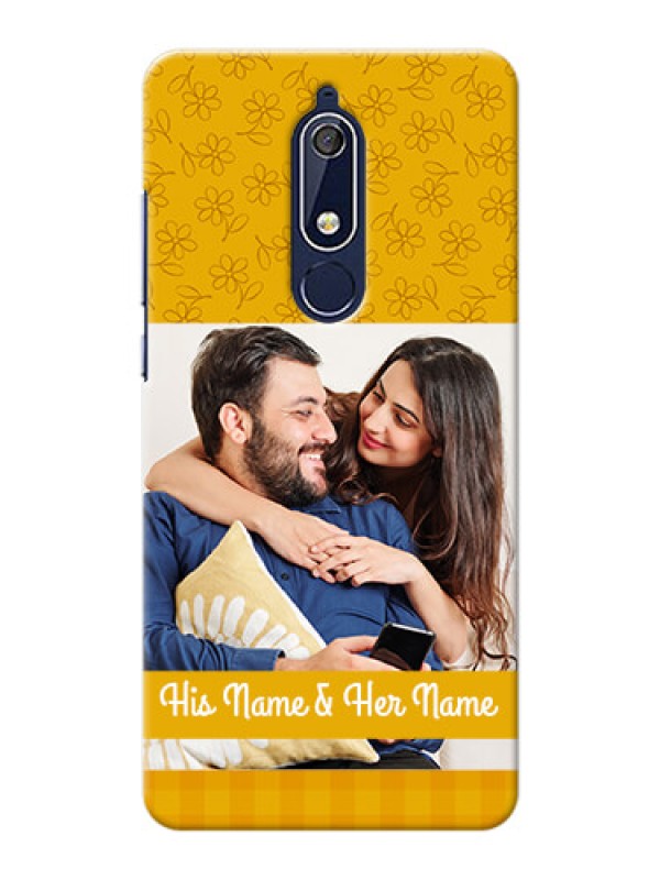 Custom Nokia 5.1 mobile phone covers: Yellow Floral Design