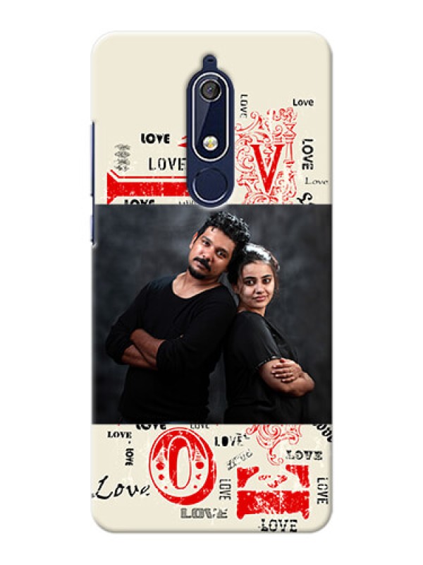 Custom Nokia 5.1 mobile cases online: Trendy Love Design Case